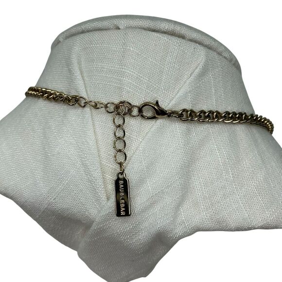 BaubleBar Necklace Rhinestone Blue and Pink Gold Tone Statement Signed Y2K - Picture 7 of 10